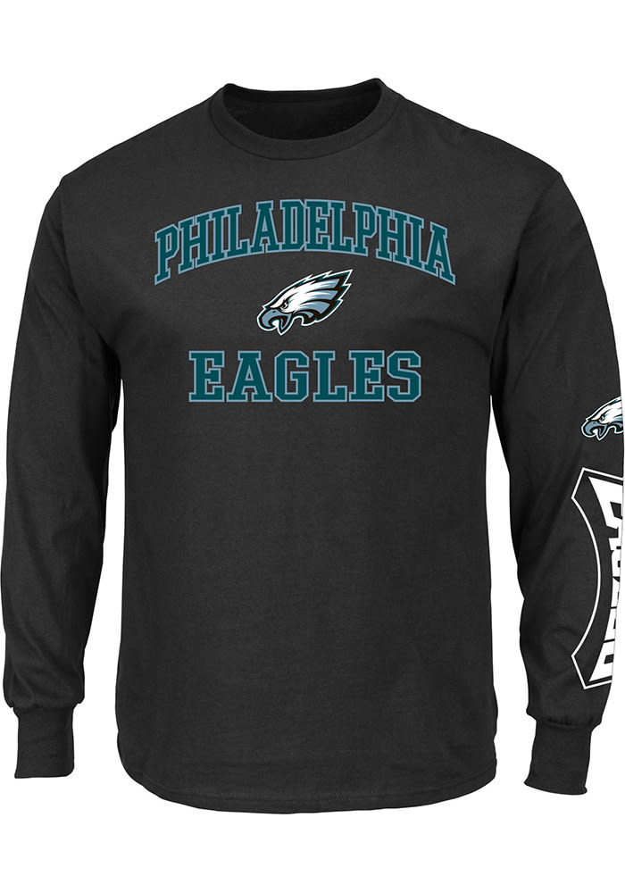 Majestic Philadelphia Eagles Black Heart Soul Long Sleeve T Shirt