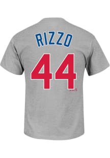 Anthony Rizzo Chicago Cubs Grey Name and Number Short Sleeve Player T Shirt