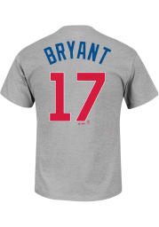 Kris Bryant Chicago Cubs Grey Name and Number Short Sleeve Player T Shirt