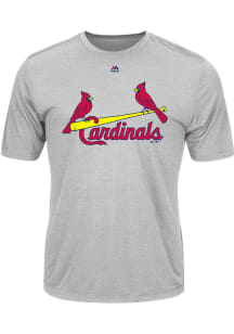 Majestic St Louis Cardinals Grey Wordmark Short Sleeve T Shirt