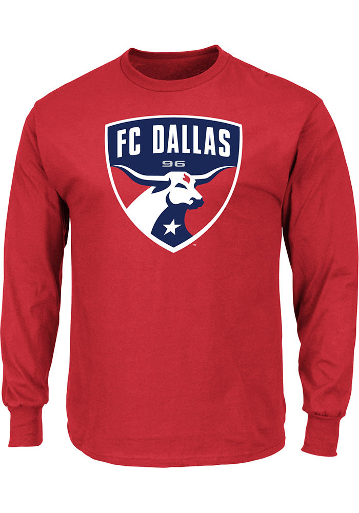 Majestic FC Dallas Red Logo Long Sleeve T Shirt