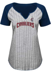 Majestic Cleveland Cavaliers Womens Navy Blue Eyes On The Big Prize V-Neck T-Shirt