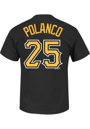 Gregory Polanco Pittsburgh Pirates Black Name and Number Short Sleeve Player T Shirt
