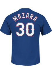 Nomar Mazara Texas Rangers Blue Name and Number Short Sleeve Player T Shirt