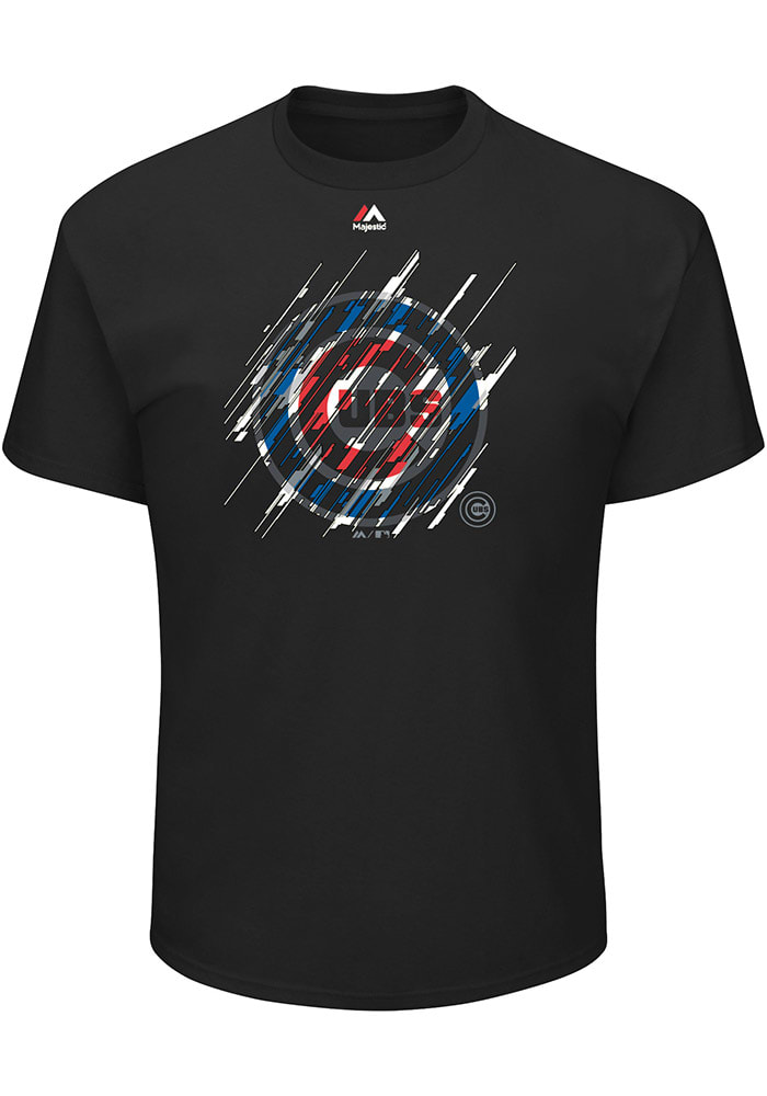 Majestic Chicago Cubs Black Playing The Shift Short Sleeve T Shirt