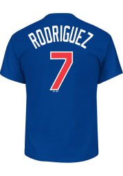 Ivan Rodriguez Texas Rangers Blue Name and Number Short Sleeve Player T Shirt