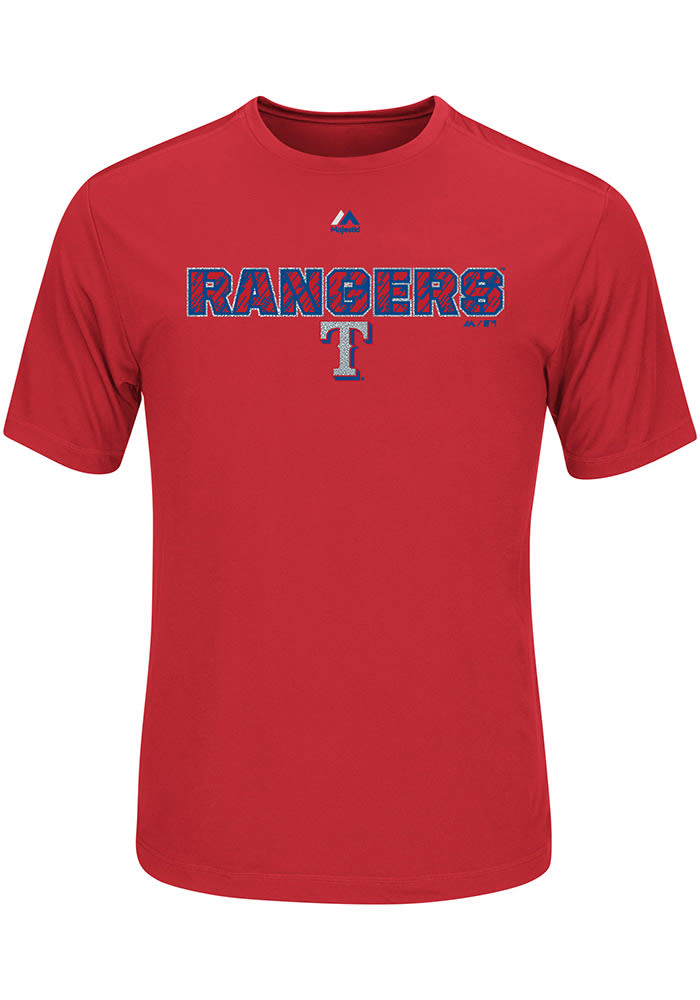 Majestic Texas Rangers Red Our History Short Sleeve T Shirt