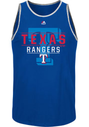 Majestic Texas Rangers Mens Blue Home Turf Advantage Short Sleeve Tank Top