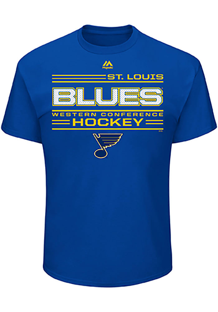 St Louis Blues Blue Tricode W Logo Long Sleeve T Shirt