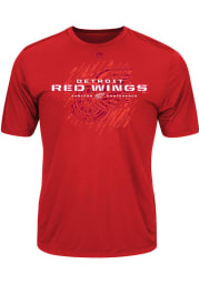 Majestic Detroit Red Wings Red OFF THE POST Short Sleeve T Shirt