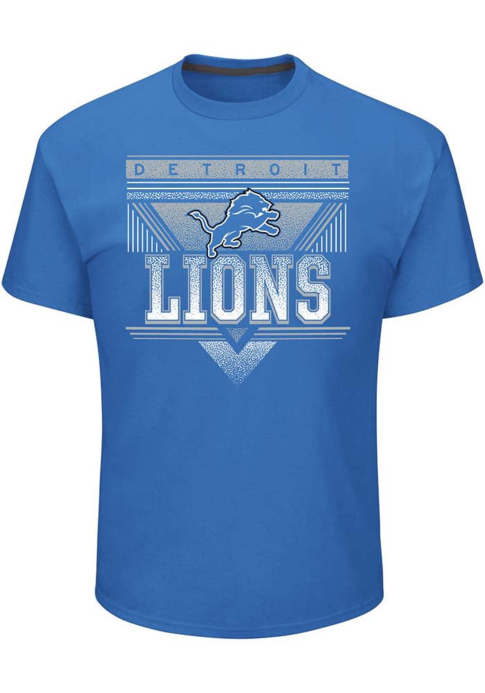 Majestic Detroit Lions Blue Keep Score Short Sleeve T Shirt