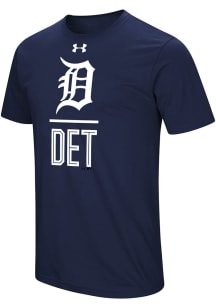 Under Armour Detroit Tigers Navy Blue Performance Slash Short Sleeve T Shirt