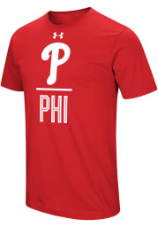 Under Armour Philadelphia Phillies Red Performance Slash Short Sleeve T Shirt