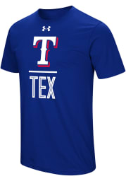 Under Armour Texas Rangers Blue Performance Slash Short Sleeve T Shirt