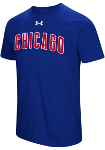 Under Armour Chicago Cubs Blue Passion Team Font Short Sleeve T Shirt
