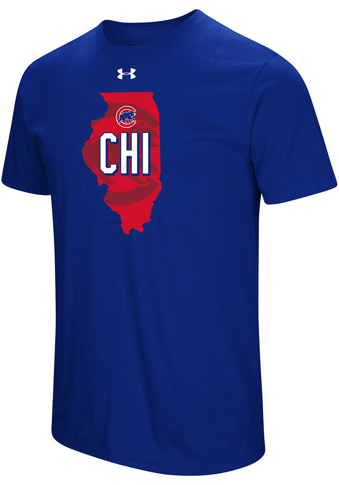 Under Armour Chicago Cubs Blue Passion State Short Sleeve T Shirt