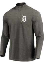 Majestic Detroit Tigers Mens Grey Passion Left Chest Long Sleeve 1/4 Zip Pullover