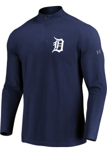 Majestic Detroit Tigers Mens Navy Blue Passion Left Chest Long Sleeve 1/4 Zip Pullover