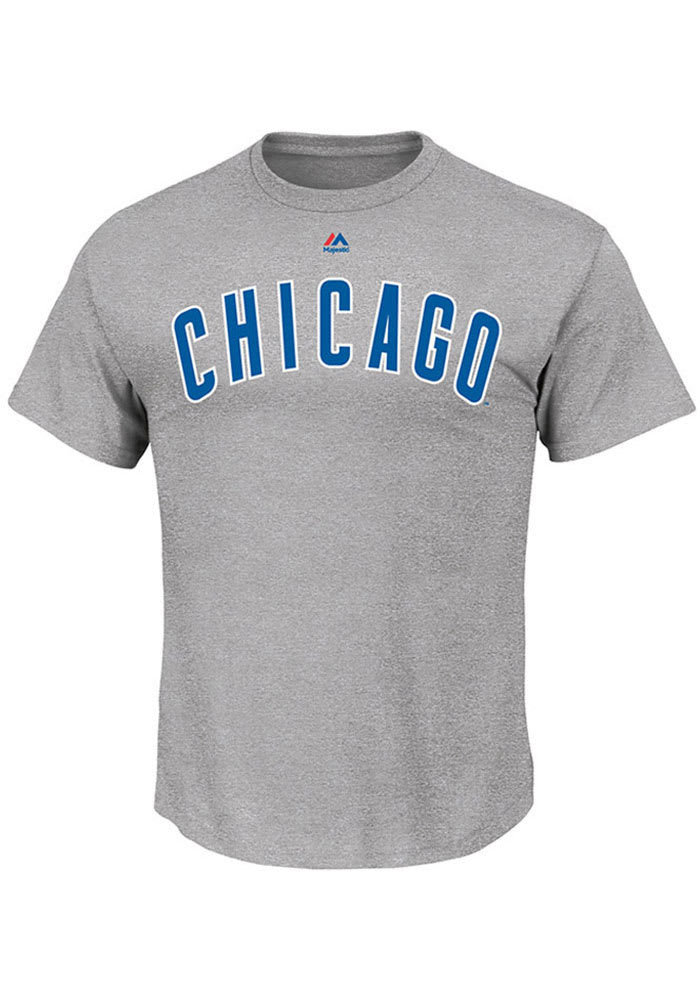Majestic Chicago Cubs Grey Road Wordmark Short Sleeve T Shirt
