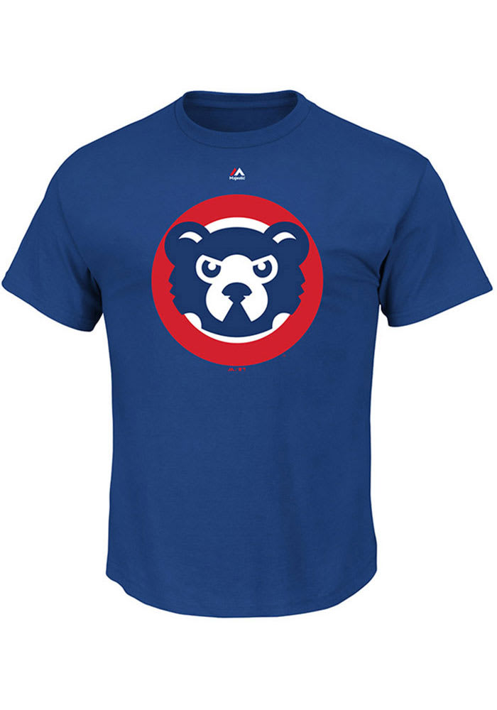 Majestic Chicago Cubs Blue Cooperstown Logo Short Sleeve T Shirt