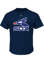 Majestic Chicago White Sox Navy Blue Cooperstown Logo Short Sleeve T Shirt