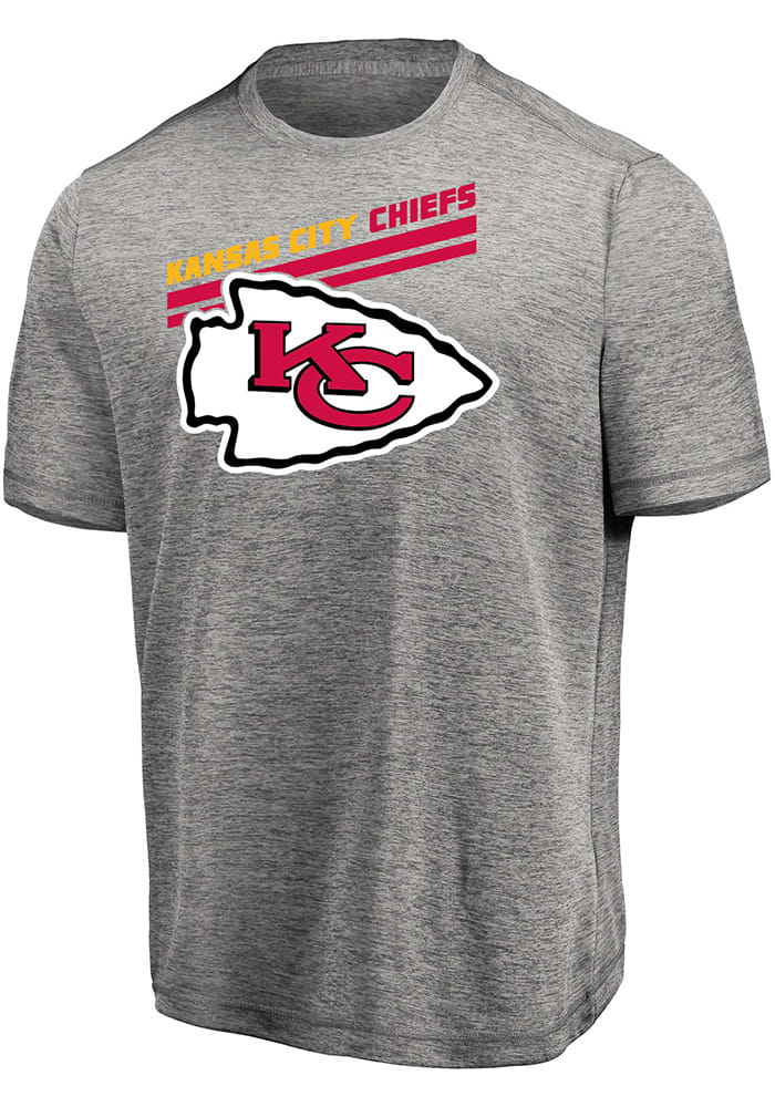 Majestic Kansas City Chiefs Grey Pro Grade Short Sleeve T Shirt