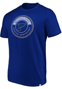 Majestic St Louis Blues Blue Flex Logo Short Sleeve T Shirt