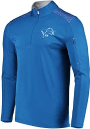 Majestic Detroit Lions Mens Light Blue Ultra-Streak Long Sleeve 1/4 Zip Pullover