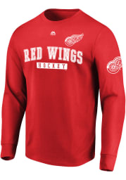 Majestic Detroit Red Wings Red Keep Score Long Sleeve T Shirt