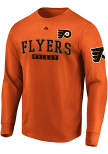 Majestic Philadelphia Flyers Orange Keep Score Long Sleeve T Shirt