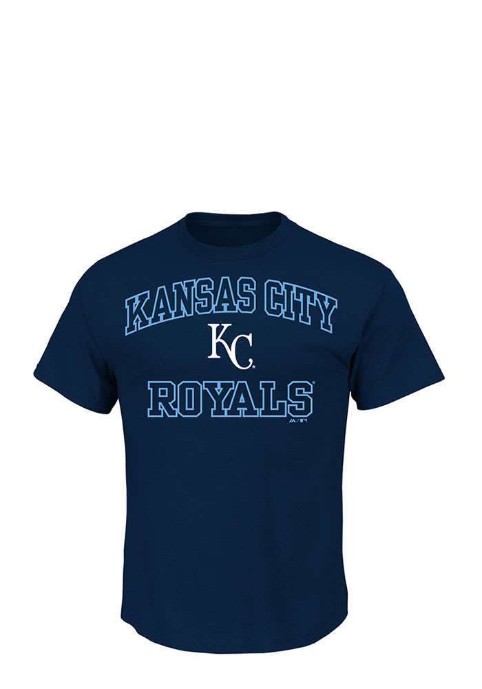 Majestic Kansas City Royals Navy Blue Heart and Soul Short Sleeve T Shirt