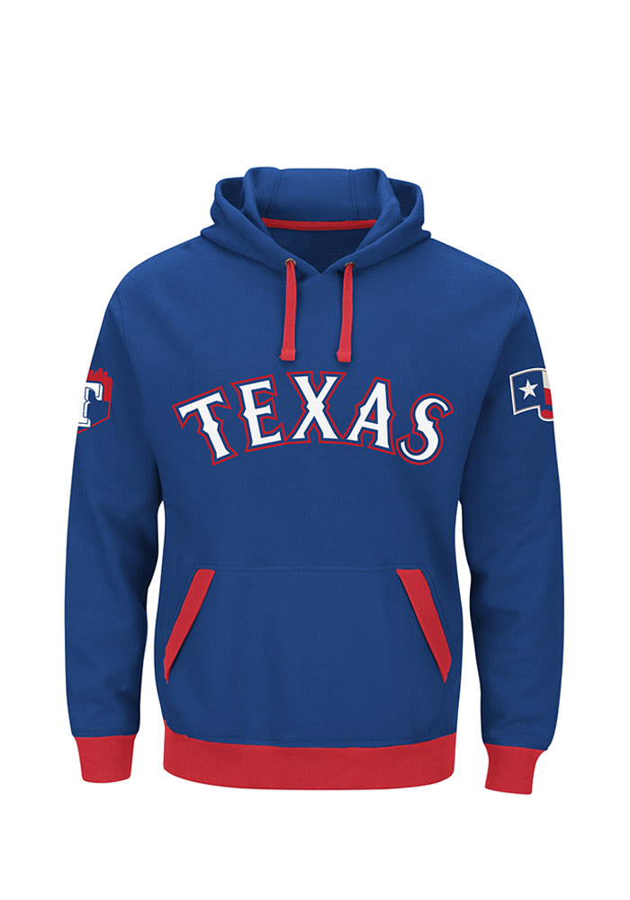 Texas Rangers Mens Blue Third Wind Long Sleeve Hoodie