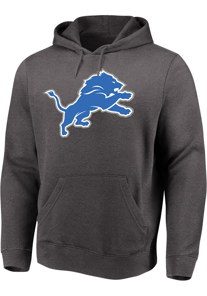 Antigua Detroit Lions Mens Grey Victory Long Sleeve Hoodie