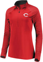 Majestic Cincinnati Reds Womens Red Extremely Clear 1/4 Zip Pullover