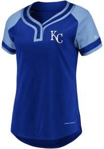 Kansas City Royals Womens Majestic League Diva Fashion Baseball Jersey - Blue