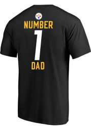 Majestic Pittsburgh Steelers Black Number 1 Dad Short Sleeve T Shirt
