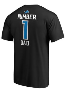 Majestic Detroit Lions Black Number 1 Dad Short Sleeve T Shirt