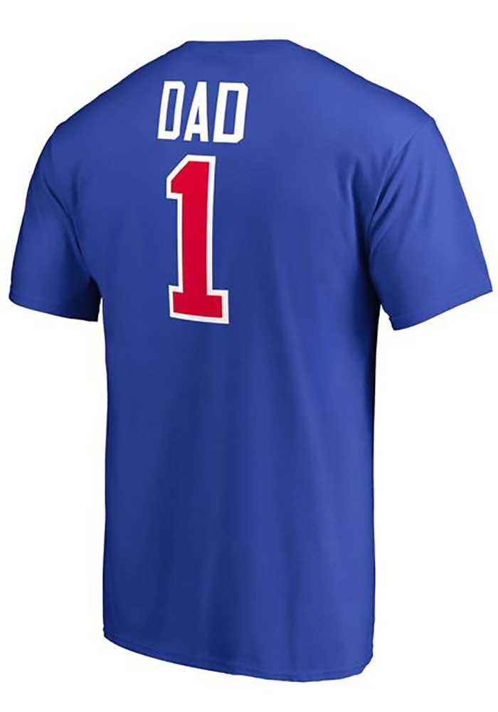 Majestic Detroit Pistons Blue Number 1 Dad Short Sleeve T Shirt