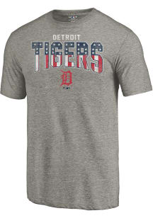 Majestic Detroit Tigers Grey Freedom Short Sleeve T Shirt