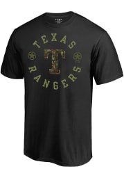 Majestic Texas Rangers Black Liberty Short Sleeve T Shirt
