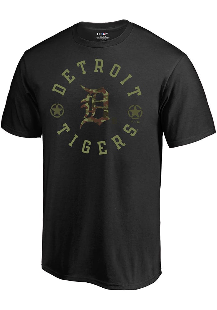 Majestic Detroit Tigers Black Liberty Short Sleeve T Shirt