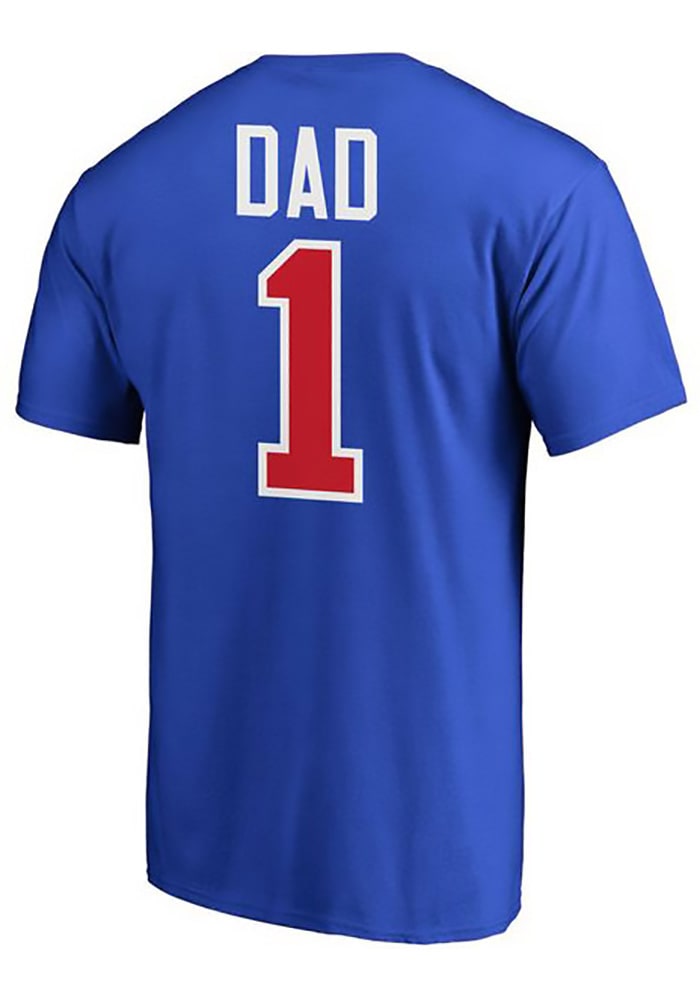 Majestic Chicago Cubs Blue Number 1 Dad Short Sleeve T Shirt