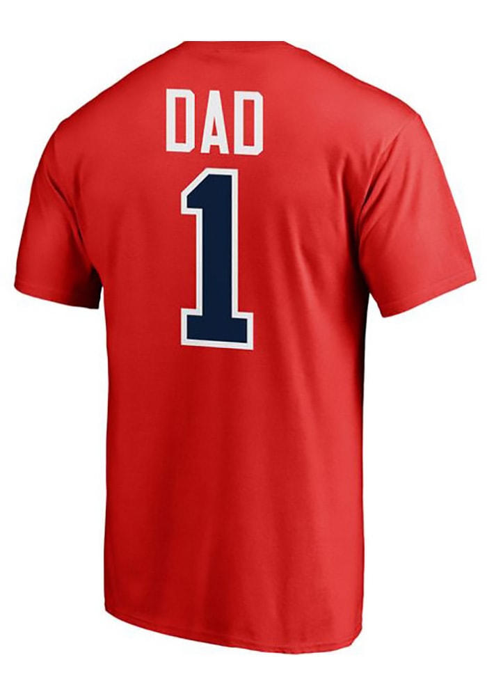 Majestic St Louis Cardinals Red Number 1 Dad Short Sleeve T Shirt