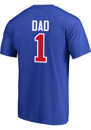 Majestic Texas Rangers Blue Number 1 Dad Short Sleeve T Shirt
