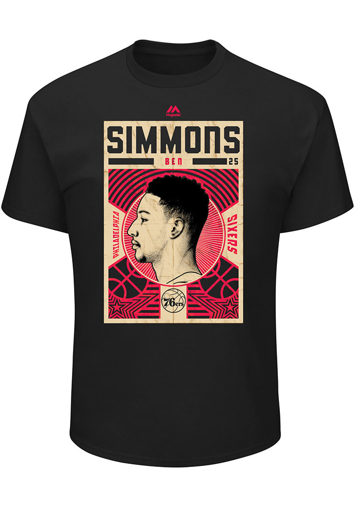 Ben Simmons Philadelphia 76ers Black Greatest Impact Short Sleeve Player T Shirt