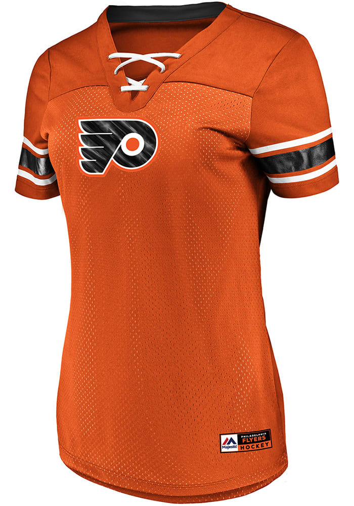 Majestic Philadelphia Flyers Womens Majestic Draft Me V Neck Fashion Hockey Jersey - Orange