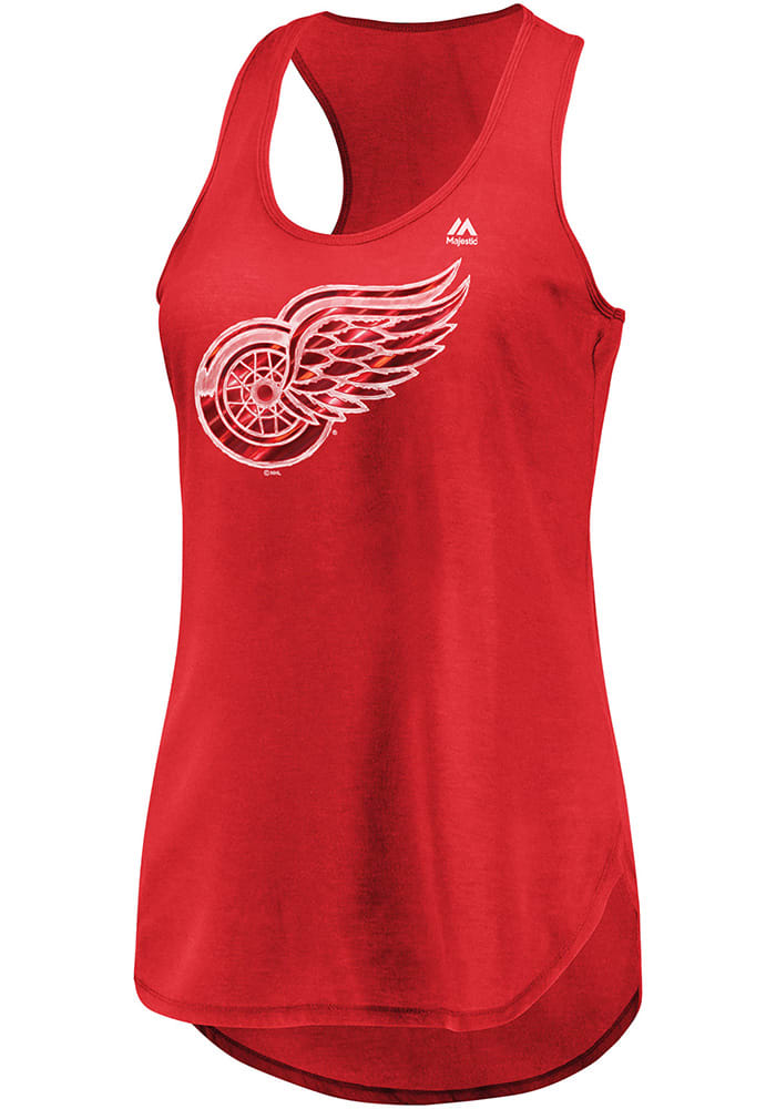 Majestic Detroit Red Wings Womens Red Trapezoid Racerback Tank Top