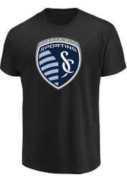 Majestic Sporting Kansas City Black Shielded Short Sleeve Fashion T Shirt