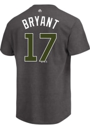 Kris Bryant Chicago Cubs Charcoal Memorial Day Short Sleeve Player T Shirt