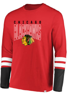 Majestic Chicago Blackhawks Red 5 Minute Major Long Sleeve Fashion T Shirt